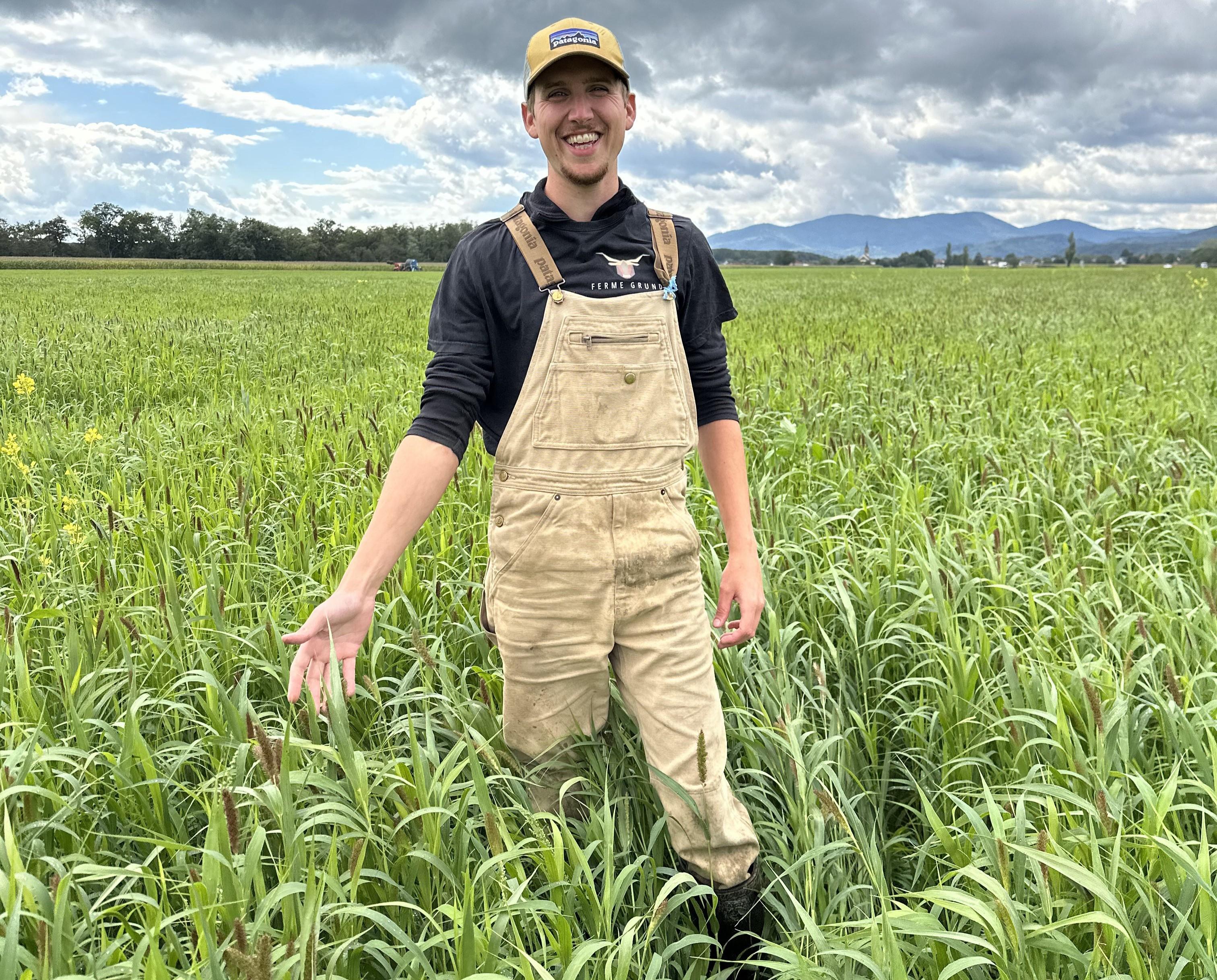 Gauthier dans sa ferme